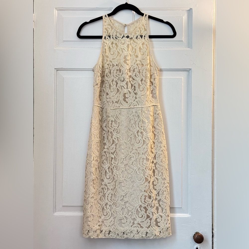 J. Crew Pamela Lace Halter Sleeveless Sheath Dress, size 2